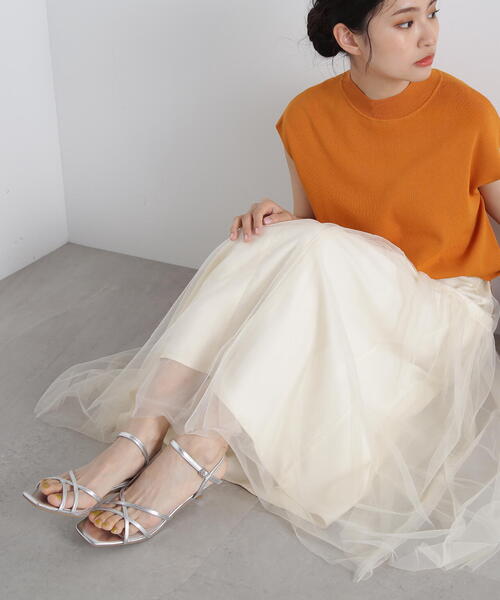 N.（N. Natural Beauty Basic）（エヌエヌナチュラルビューティーベーシック）の「◆切替チュールレイヤースカート（スカート・レディース・ブラック/クリーム・MEDIUM）」の15枚目の写真