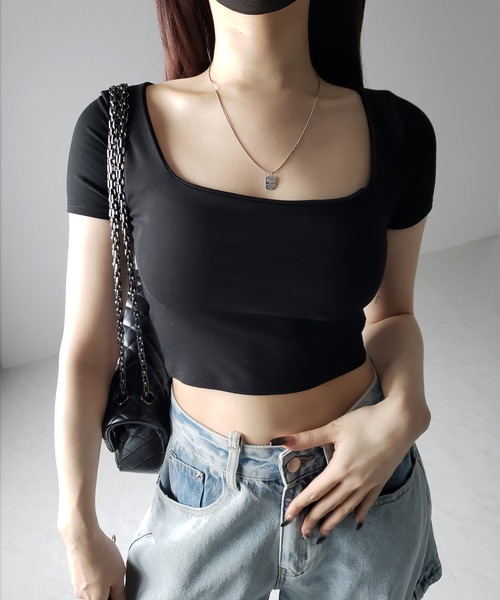 ホワイト　ブラック　ちび半袖　　カットソー 楽天市場】チビt レディース（トップス｜レディースファッション