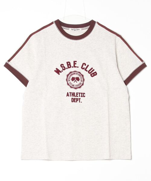 My sugar Babe（マイシュガーベイブ）の「MSB college line ringer tee (ladies)（Tシャツ/カットソー・メンズ・ホワイト/アイボリー/ネイビー/ベージュ・フリー）」の3枚目の写真
