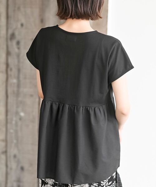 異素材ペプラムTシャツ（カットソー/Tシャツ）｜SNIDEL