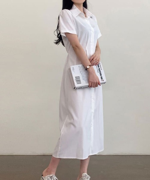 新品✴︎passione パシオーネ ホワイト シャツワンピース 半袖 セール】シャツワンピース 半袖(シャツワンピース)|VIVID
