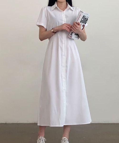 VIVID LADY(ビビッドレディー)の「シャツワンピース 半袖(シャツワンピース・レディース・ネイビー/ホワイト/スカイブルー・FREE)」の19枚目の写真