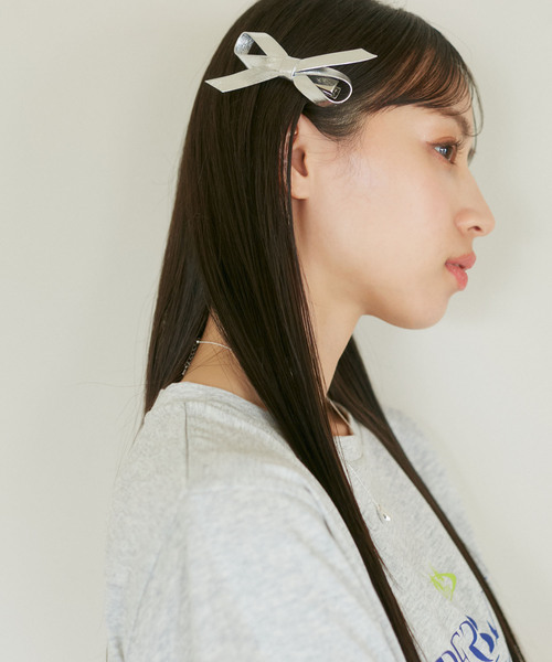 VIS（ビス）の「【2個SET】メタリックリボンへアピン（ヘアピン・レディース・ブラック/シルバー・FREE）」の9枚目の写真