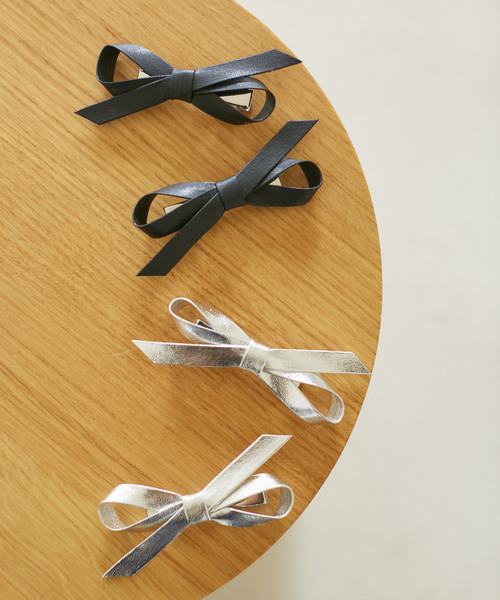 VIS（ビス）の「【2個SET】メタリックリボンへアピン（ヘアピン・レディース・ブラック/シルバー・FREE）」の8枚目の写真