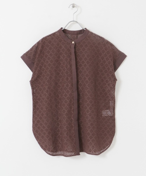 URBAN RESEARCH DOORS（アーバンリサーチドアーズ）の「幾何学レースブラウス（シャツ/ブラウス・レディース・アイボリー/ブラウン・MEDIUM）」の21枚目の写真