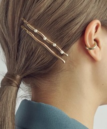 GOLDY | ウェーブ メタル × パール セット ヘアピン(ヘアピン)