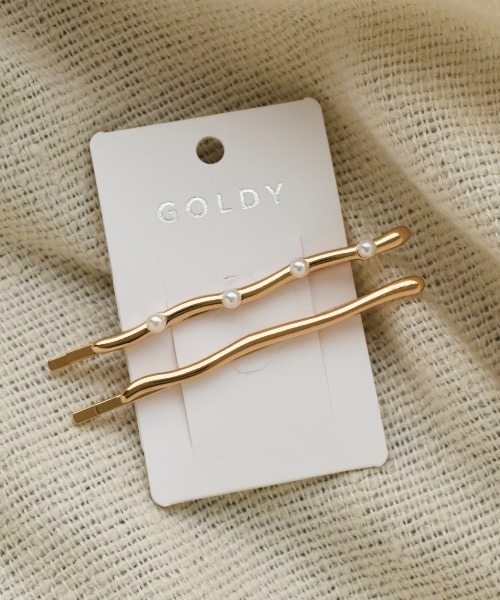 GOLDY（ゴールディ）の「ウェーブ メタル × パール セット ヘアピン（ヘアピン・レディース・ゴールド/シルバー系その他/ゴールド系その他/シルバー・FREE）」の7枚目の写真