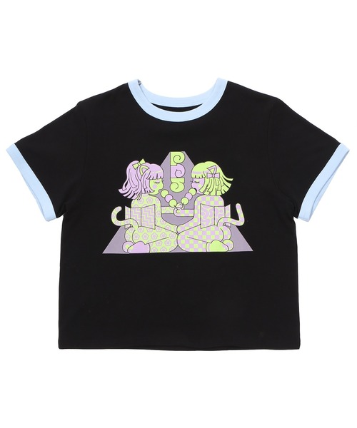 PUNYUS（プニュズ）の「わたしたちJAPANgirlsピチリンガーＴシャツ（Tシャツ/カットソー・レディース・ピンク/ブラック・1/2/4/3）」の14枚目の写真