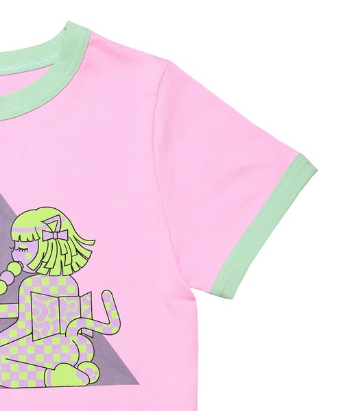 PUNYUS（プニュズ）の「わたしたちJAPANgirlsピチリンガーＴシャツ（Tシャツ/カットソー・レディース・ピンク/ブラック・1/2/4/3）」の19枚目の写真