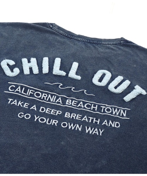 anap mimpi（アナップミンピ）の「ウォッシュ加工 サーフ 刺繍 インディゴ デニム Tシャツ（Tシャツ/カットソー・レディース・ブルー/ライトブルー・FREE）」の5枚目の写真