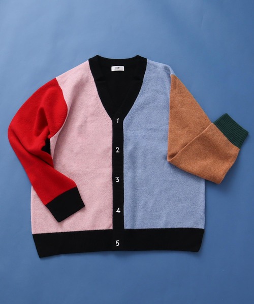 I am I in fact...（アイアムアイインファクト）の「UPW数字刺繍Vカーディガン（カーディガン/ボレロ・レディース・ピンク/サックスブルー/グリーン/グレー/ブラック/マルチ/ブラック系その他・FREE）」の7枚目の写真