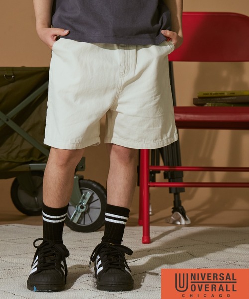 PAIRMANON STREET（ペアマノンストリート）の「【PAIRMANON STREET】【UNIVERSAL OVERALL】ペインター ショートパンツ（その他パンツ・キッズ・アイボリー/ブラック/カーキ・100/110/120/130/140/150/160）」の12枚目の写真