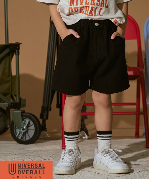 PAIRMANON STREET（ペアマノンストリート）の「【PAIRMANON STREET】【UNIVERSAL OVERALL】ペインター ショートパンツ（その他パンツ・キッズ・アイボリー/ブラック/カーキ・100/110/120/130/140/150/160）」の5枚目の写真