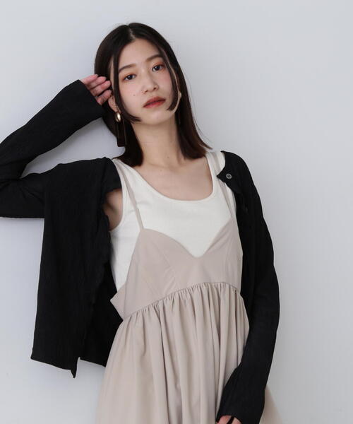 N.(N. Natural Beauty Basic)(エヌエヌナチュラルビューティーベーシック)の「◆メローエッジプリーツカーディガン(カーディガン/ボレロ・レディース・クリーム/グリーン/ブラック・MEDIUM)」の4枚目の写真