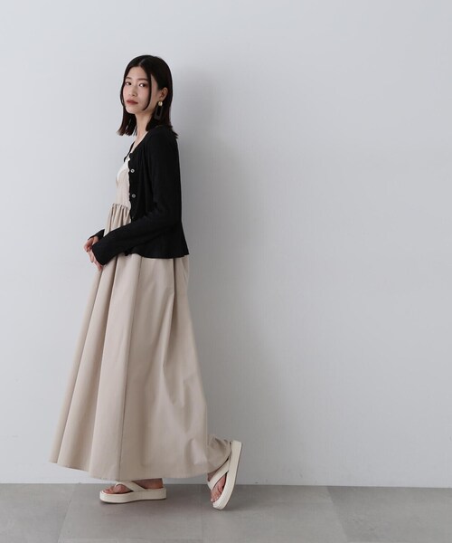 N.(N. Natural Beauty Basic)(エヌエヌナチュラルビューティーベーシック)の「◆メローエッジプリーツカーディガン(カーディガン/ボレロ・レディース・クリーム/グリーン/ブラック・MEDIUM)」の10枚目の写真