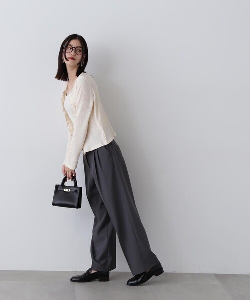 N.(N. Natural Beauty Basic)(エヌエヌナチュラルビューティーベーシック)の「◆メローエッジプリーツカーディガン(カーディガン/ボレロ・レディース・クリーム/グリーン/ブラック・MEDIUM)」の18枚目の写真