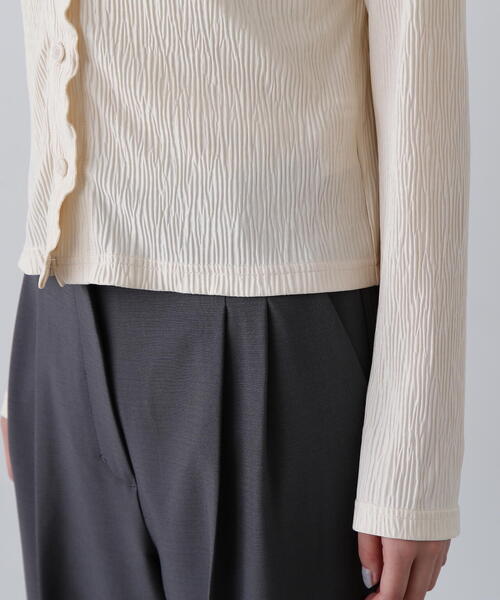 N.(N. Natural Beauty Basic)(エヌエヌナチュラルビューティーベーシック)の「◆メローエッジプリーツカーディガン(カーディガン/ボレロ・レディース・クリーム/グリーン/ブラック・MEDIUM)」の20枚目の写真