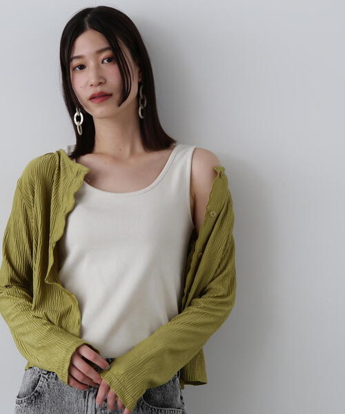 N.(N. Natural Beauty Basic)(エヌエヌナチュラルビューティーベーシック)の「◆メローエッジプリーツカーディガン(カーディガン/ボレロ・レディース・クリーム/グリーン/ブラック・MEDIUM)」の21枚目の写真
