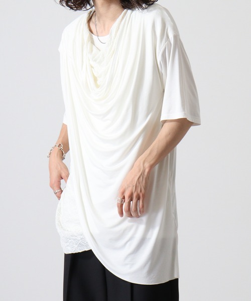 EVOLUTION(エボリューション)の「EVOLUTION ドレープTシャツ(Tシャツ/カットソー・メンズ・オフホワイト/ブラック・M/L)」の9枚目の写真
