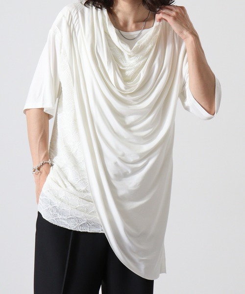 EVOLUTION(エボリューション)の「EVOLUTION ドレープTシャツ(Tシャツ/カットソー・メンズ・オフホワイト/ブラック・M/L)」の8枚目の写真
