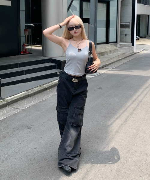 lilful(リルフル)の「【カップ付き】ミニリボン シンプルキャミソール(キャミソール・レディース・ホワイト/ブラック/アイボリー/グレー・F)」の7枚目の写真