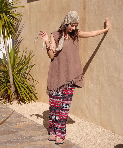 チャイハネ（チャイハネ）の「【チャイハネ】アビラノースリーブトップス（タンクトップ・レディース・ホワイト/パープル/ブラウン・FREE）」の7枚目の写真