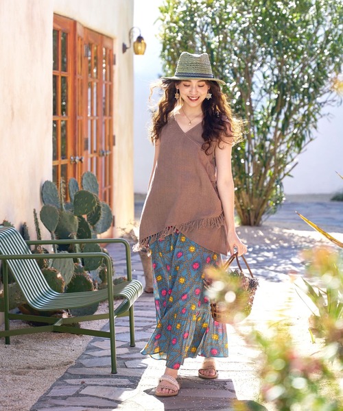 チャイハネ（チャイハネ）の「【チャイハネ】アビラノースリーブトップス（タンクトップ・レディース・ホワイト/パープル/ブラウン・FREE）」の11枚目の写真