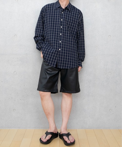 NKNIT ヴィーガンレザーショートパンツ ① NKNIT ヴィーガンレザーショートパンツ ①