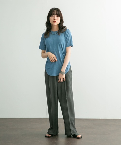 KBF（ケイビーエフ）の「ダブルループベルトスラックス（その他パンツ・レディース・ブラック/グレー系その他/ブルー・36/38）」の17枚目の写真