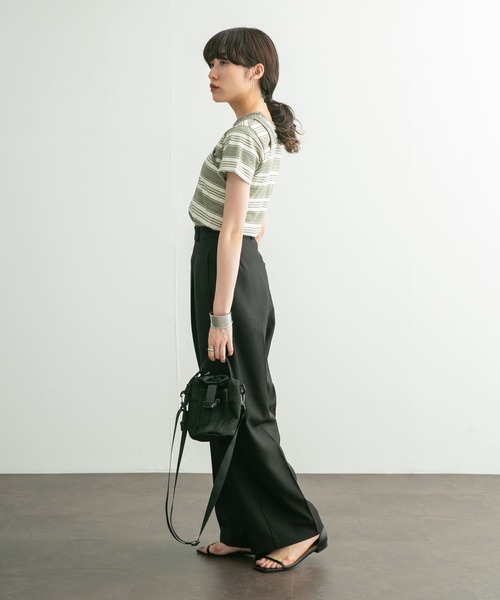 KBF（ケイビーエフ）の「ダブルループベルトスラックス（その他パンツ・レディース・ブラック/グレー系その他/ブルー・36/38）」の9枚目の写真