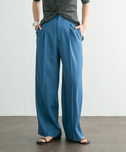 KBF（ケイビーエフ）の「ダブルループベルトスラックス（その他パンツ・レディース・ブラック/グレー系その他/ブルー・36/38）」の7枚目の写真