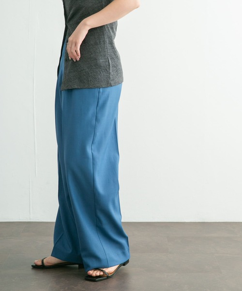 KBF（ケイビーエフ）の「ダブルループベルトスラックス（その他パンツ・レディース・ブラック/グレー系その他/ブルー・36/38）」の5枚目の写真