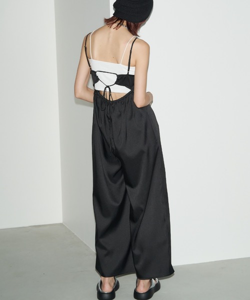 Auntie Rosa Holiday（アンティローザホリデー）の「ビスチェデザインリボンオールインワン / 長さ調節可能（つなぎ/オールインワン・レディース・ブラック/グレー・FREE）」の9枚目の写真