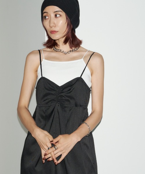 Auntie Rosa Holiday（アンティローザホリデー）の「ビスチェデザインリボンオールインワン / 長さ調節可能（つなぎ/オールインワン・レディース・ブラック/グレー・FREE）」の10枚目の写真