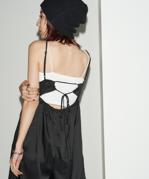 Auntie Rosa Holiday（アンティローザホリデー）の「ビスチェデザインリボンオールインワン / 長さ調節可能（つなぎ/オールインワン・レディース・ブラック/グレー・FREE）」の14枚目の写真