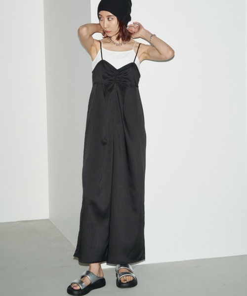 Auntie Rosa Holiday（アンティローザホリデー）の「ビスチェデザインリボンオールインワン / 長さ調節可能（つなぎ/オールインワン・レディース・ブラック/グレー・FREE）」の5枚目の写真