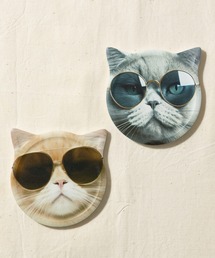 ABBEY MARKET（アビーマーケット）の「Purr Purr ネコ柄 セラミックコースター2枚セット（グラス/マグカップ/タンブラー）」