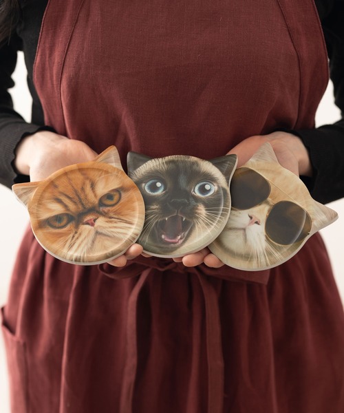 セール】Purr Purr ネコ柄 セラミックコースター2枚セット（グラス