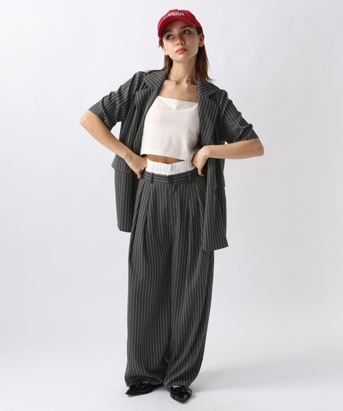 FOREVER 21（フォーエバー トゥエンティーワン）の「【2024SS】ピンストライプジャケット（テーラードジャケット・レディース・ネイビー/グレー・FREE）」の15枚目の写真