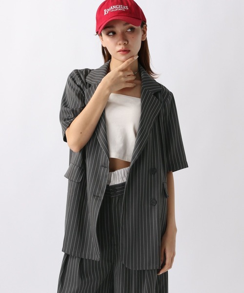 FOREVER 21（フォーエバー トゥエンティーワン）の「【2024SS】ピンストライプジャケット（テーラードジャケット・レディース・ネイビー/グレー・FREE）」の16枚目の写真