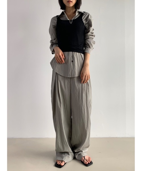 Didot.showroom（ディドット ショールーム）の「【DIDOT.】伸縮性抜群！スクエアレイヤードタンク（タンクトップ・レディース・ブラック/アイボリー/ヘザーグレー/ラベンダー/グレイッシュベージュ・FREE）」の13枚目の写真