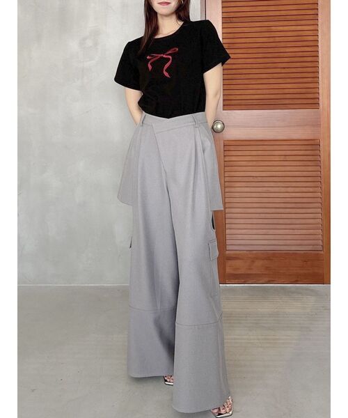 dazzlin（ダズリン）の「アソートリボンコンパクトTシャツ（Tシャツ/カットソー・レディース・オフホワイト/ブラック/ピンク・FREE）」の19枚目の写真