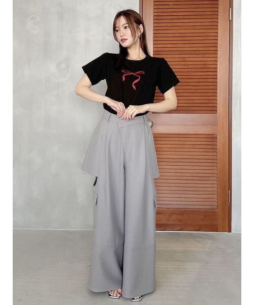 dazzlin（ダズリン）の「アソートリボンコンパクトTシャツ（Tシャツ/カットソー・レディース・オフホワイト/ブラック/ピンク・FREE）」の18枚目の写真