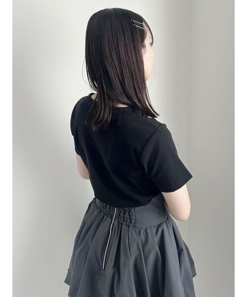 dazzlin（ダズリン）の「アソートリボンコンパクトTシャツ（Tシャツ/カットソー・レディース・オフホワイト/ブラック/ピンク・FREE）」の14枚目の写真