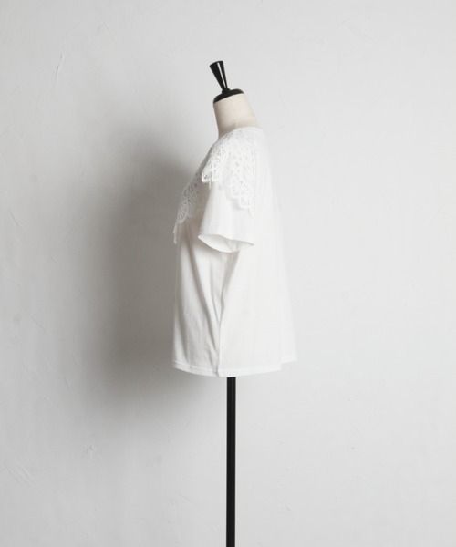 tocco closet(トッコ クローゼット)の「【ZOZO限定】レースカラーTシャツ(Tシャツ/カットソー・レディース・オフホワイト/ブラック・M)」の9枚目の写真