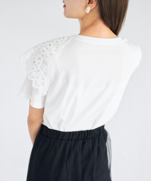 tocco closet(トッコ クローゼット)の「【ZOZO限定】レースカラーTシャツ(Tシャツ/カットソー・レディース・オフホワイト/ブラック・M)」の21枚目の写真