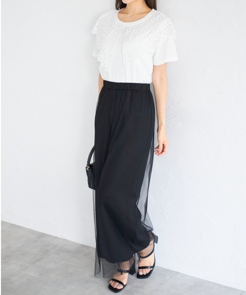 tocco closet(トッコ クローゼット)の「【ZOZO限定】レースカラーTシャツ(Tシャツ/カットソー・レディース・オフホワイト/ブラック・M)」の19枚目の写真