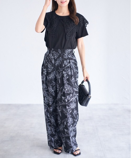 tocco closet(トッコ クローゼット)の「【ZOZO限定】レースカラーTシャツ(Tシャツ/カットソー・レディース・オフホワイト/ブラック・M)」の18枚目の写真