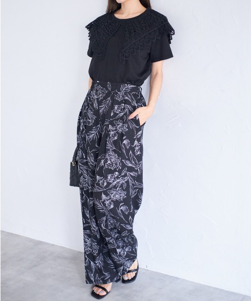 tocco closet(トッコ クローゼット)の「【ZOZO限定】レースカラーTシャツ(Tシャツ/カットソー・レディース・オフホワイト/ブラック・M)」の13枚目の写真