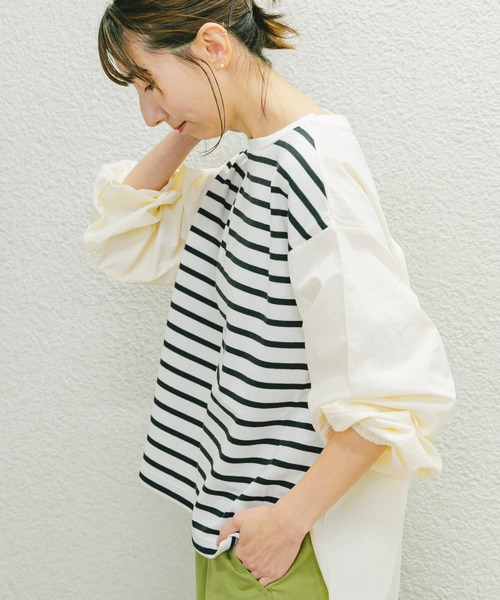 ITEMS URBANRESEARCH(アイテムズ アーバンリサーチ)の「ナイロンドッキングプルオーバー(Tシャツ/カットソー・レディース・グレー系その他/ブラック系その他/ホワイト系その他・FREE)」の2枚目の写真